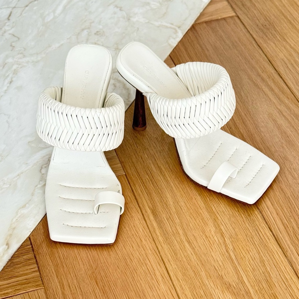 Gia Borghini White Quilted Heels